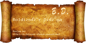 Boldizsár Diána névjegykártya